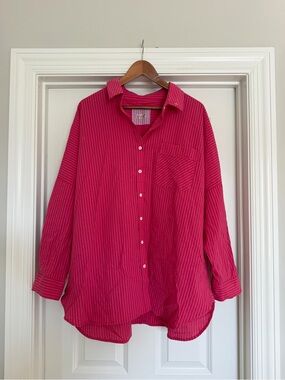free people intimately button down top size small. selling matching shorts!